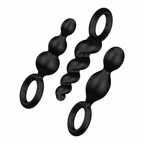 Набор анальных игрушек Satisfyer Plugs black (set of 3) - Booty Call  (м'яте паковання!!!)