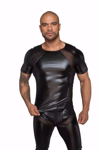 Футболка з мокрим ефектом Noir Handmade H056 Men's T-shirt made of powerwetlook, S