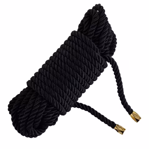 Мотузка для шибарі LOCKINK SEVANDA Shibari Pratice Rope, чорна, 8 м, нейлон+бавовна
