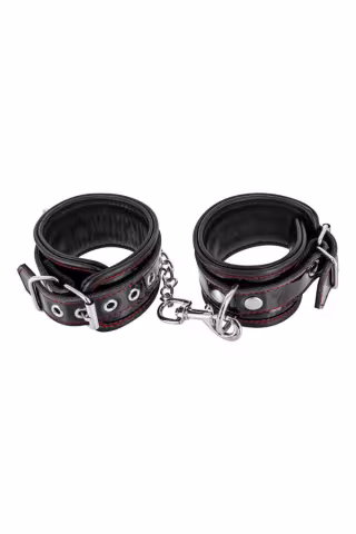 Наручники Fetish Tentation Premium Patent Leather Handcuffs, знімний ланцюжок