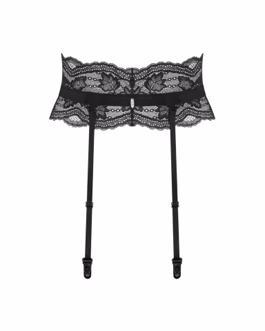 Пояс для панчіх Obsessive Nutris garter belt, M/L, мереживний, з довгими пажами