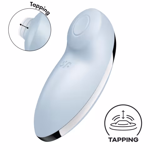 Вібростимулятор-пульсатор Satisfyer Tap & Climax 2 Blue, ефект постукування пальцем