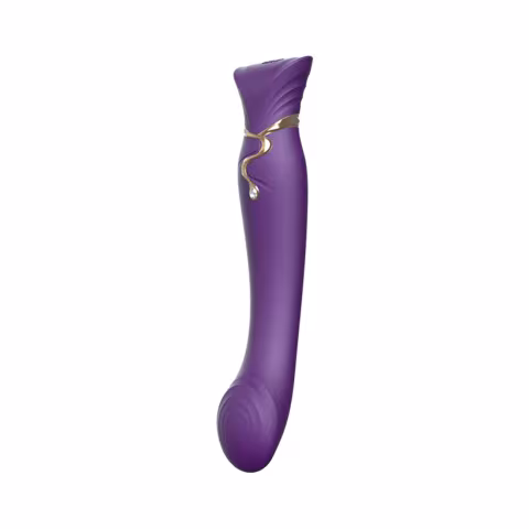 Смартвібратор Zalo — Queen Twilight Purple, пульсівна перлина, кристал Swarovski