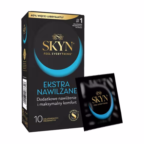 Безлатексні преміум-презервативи SKYN Ekstra Nawilżanel 10 шт, ультратонкі, на 40 % більше змазки