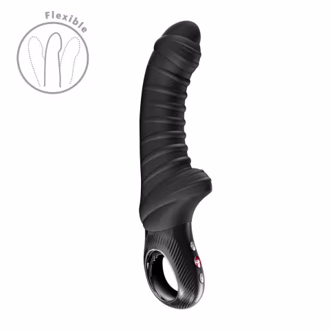 Вібратор для точки G Fun Factory TIGER Black, ребристий, підходить для анальної стимуляції