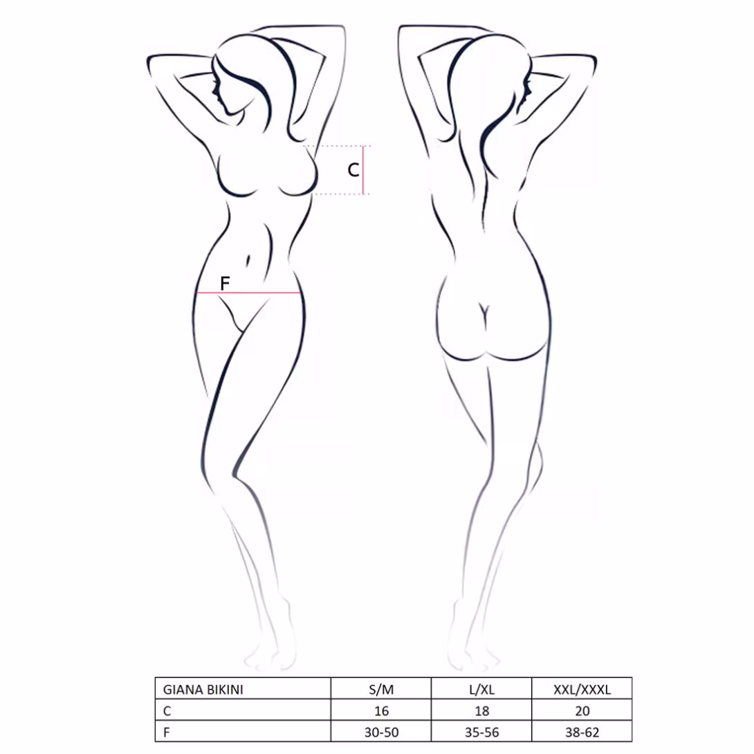 Комплект білизни Passion GIANA BIKINI L/XL, white, напівпрозорі ліф і трусики з бантиками — фото 3