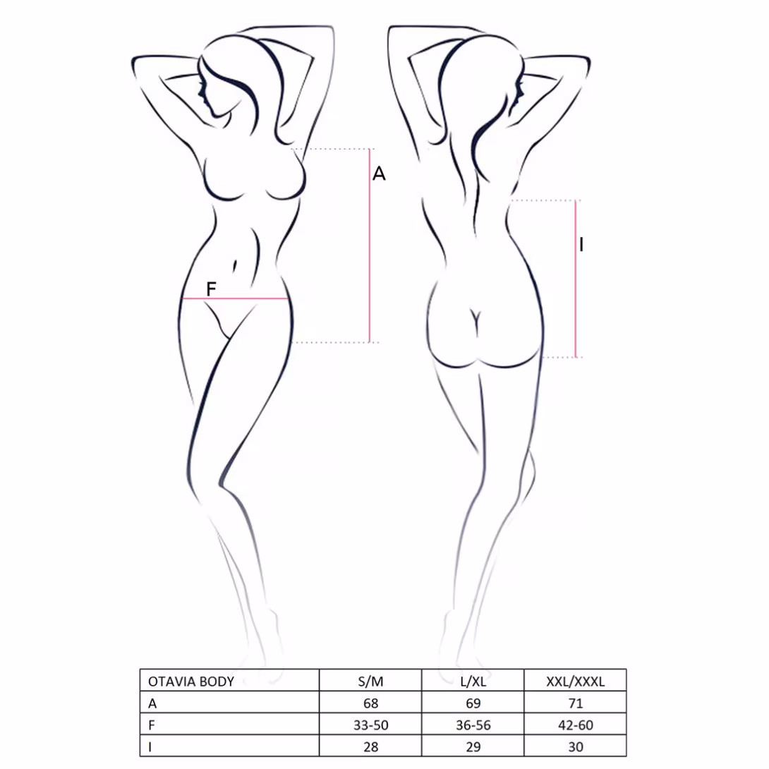 Боді монокіні з глибоким декольте Passion OTAVIA BODY L/XL, black — фото 5