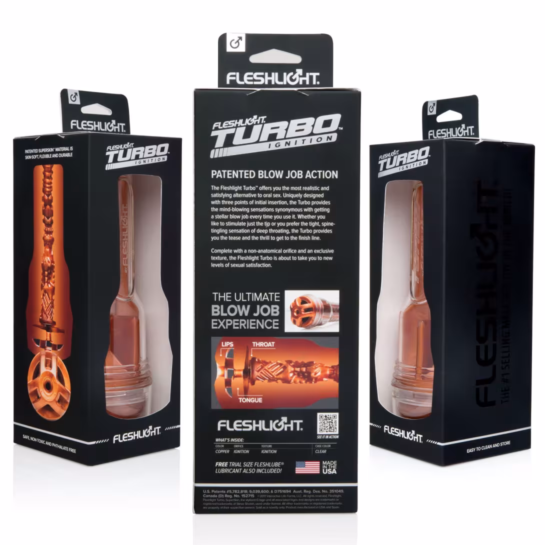 Мастурбатор Fleshlight Turbo Ignition Copper (імітатор мінету) — фото 3