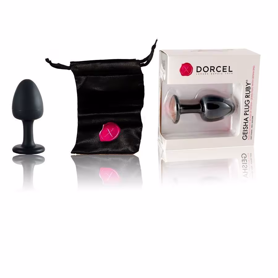 Анальна пробка Dorcel Geisha Plug Ruby L з кулькою всередині, створює вібрації, макс. діаметр 4 см — фото 3