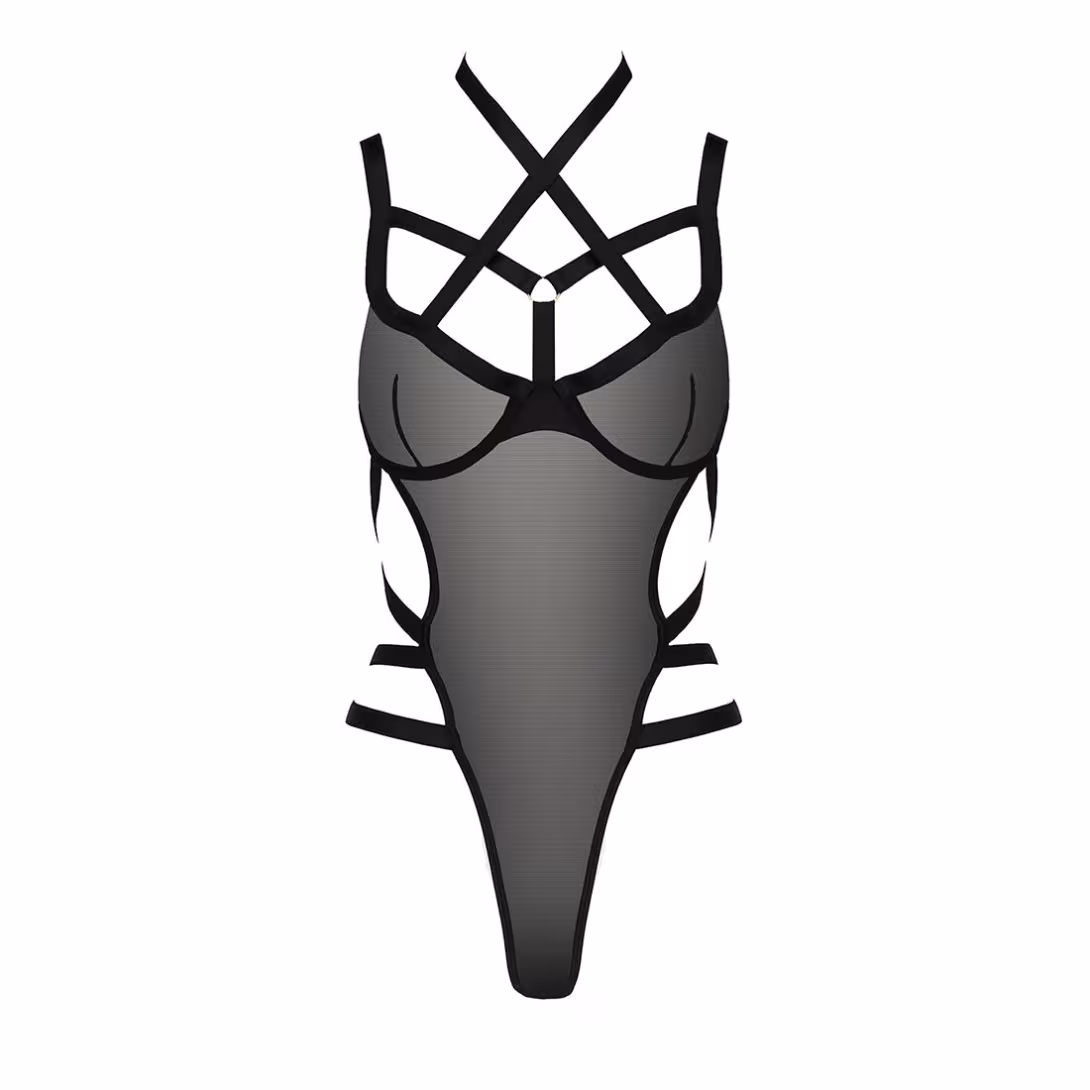 Боди-монокини Passion Exclusive HAGAR BODY XXL/XXXL, black — фото 5