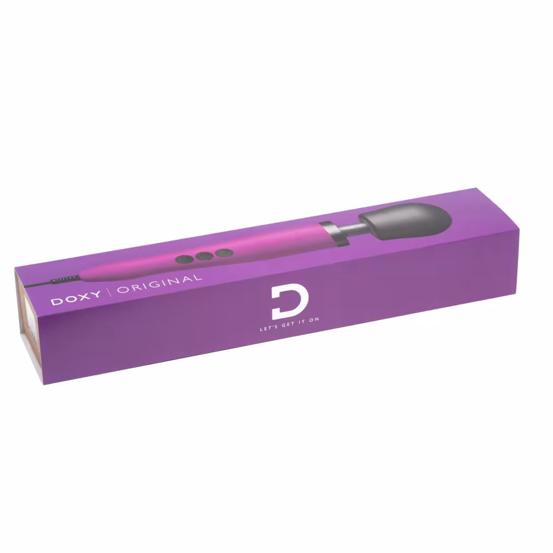 Вібромасажер DOXY Original Purple, дуже потужний, живлення 220В, пульсівні вібрації — фото 6