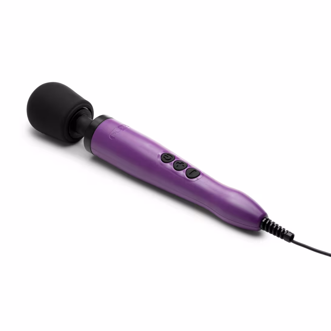 Вібромасажер DOXY Original Purple, дуже потужний, живлення 220В, пульсівні вібрації