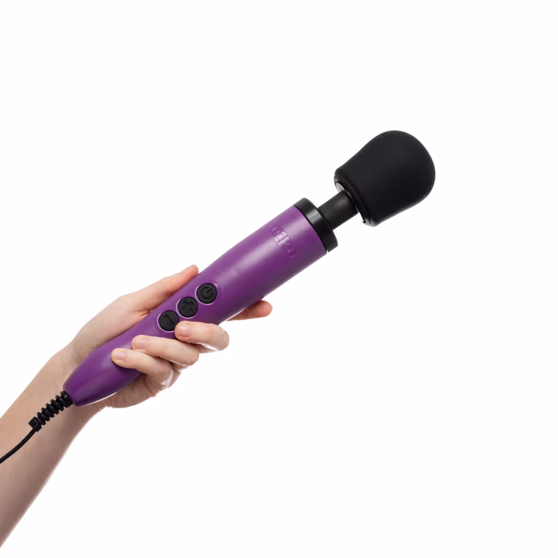 Вібромасажер DOXY Original Purple, дуже потужний, живлення 220В, пульсівні вібрації — фото 4