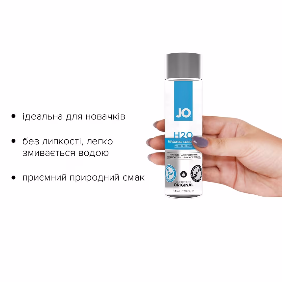 Змазка на водній основі JO H2O ORIGINAL (120 мл) оліїста і гладенька, рослинний гліцерин — фото 2