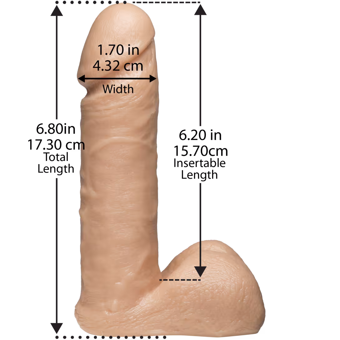 Фалоімітатор Doc Johnson Vac-U-Lock - 6 Inch ULTRASKYN Cock White, діаметр 4,3 см — фото 3