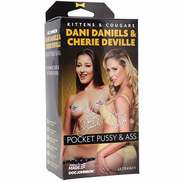 Мастурбатор двосторонній Doc Johnson Dani Daniels/Cherie Deville Ultraskyn, вагіна/попка — фото 2