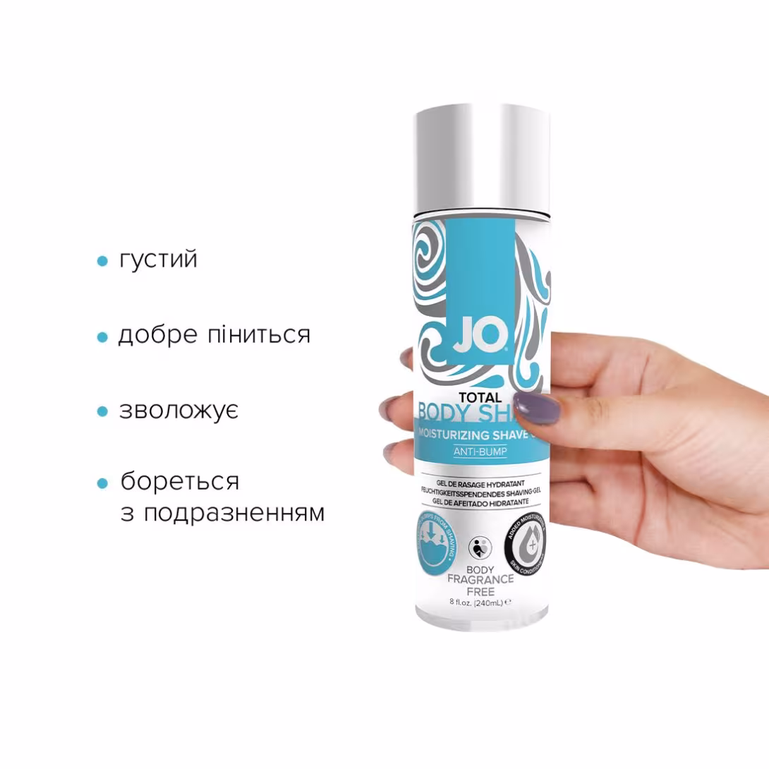 Гель для гоління JO TOTAL BODY — Anti-bump Intimate Shaving Gel (240 мл) зволожувальний — фото 2