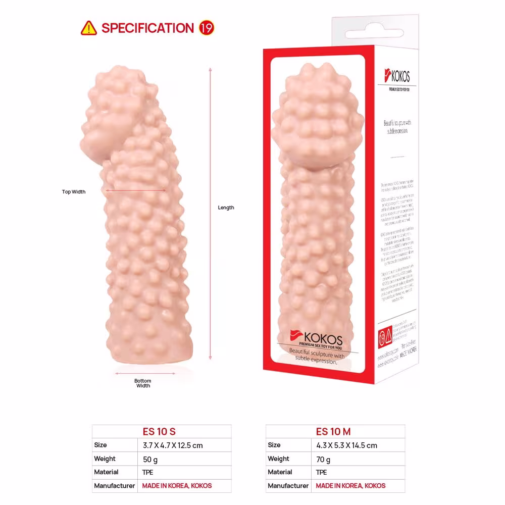 Насадка на член Kokos Extreme Sleeve ES.10 розмір M, потовщувальна, стимулюючий рельєф — фото 5