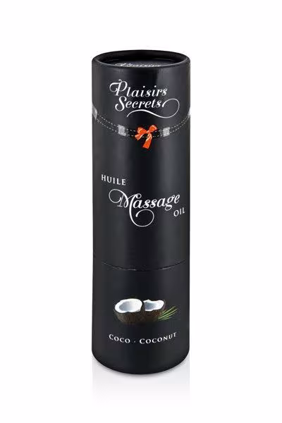 Масажна олія Plaisirs Secrets Coconut (59 мл) з афродизіаками, їстівна, подарункова упаковка — фото 3