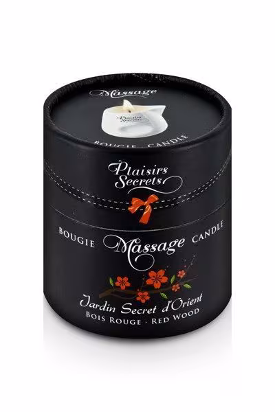Масажна свічка Plaisirs Secrets Red Wood (80 мл) подарункове паковання, керамічний посуд — фото 3
