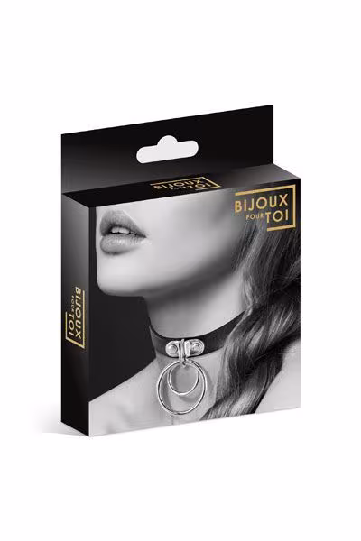 Чокер з двома кільцями Bijoux Pour Toi - TWO RINGS, екошкіра — фото 3