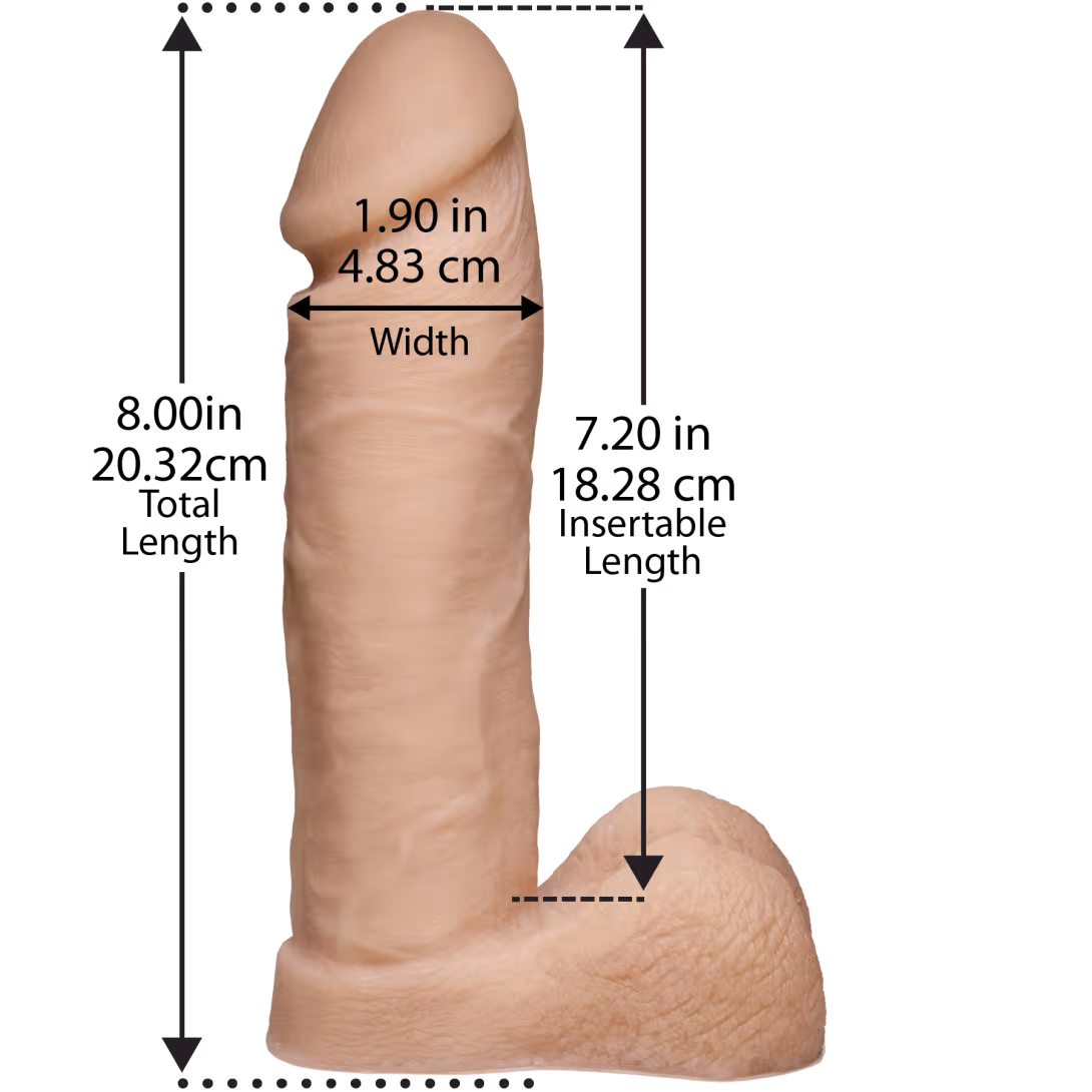 Фалоімітатор Doc Johnson Platinum TRUSKYN - The Tru Ride 8 Inch, діаметр 4,8 см, двошаровий силікон — фото 2