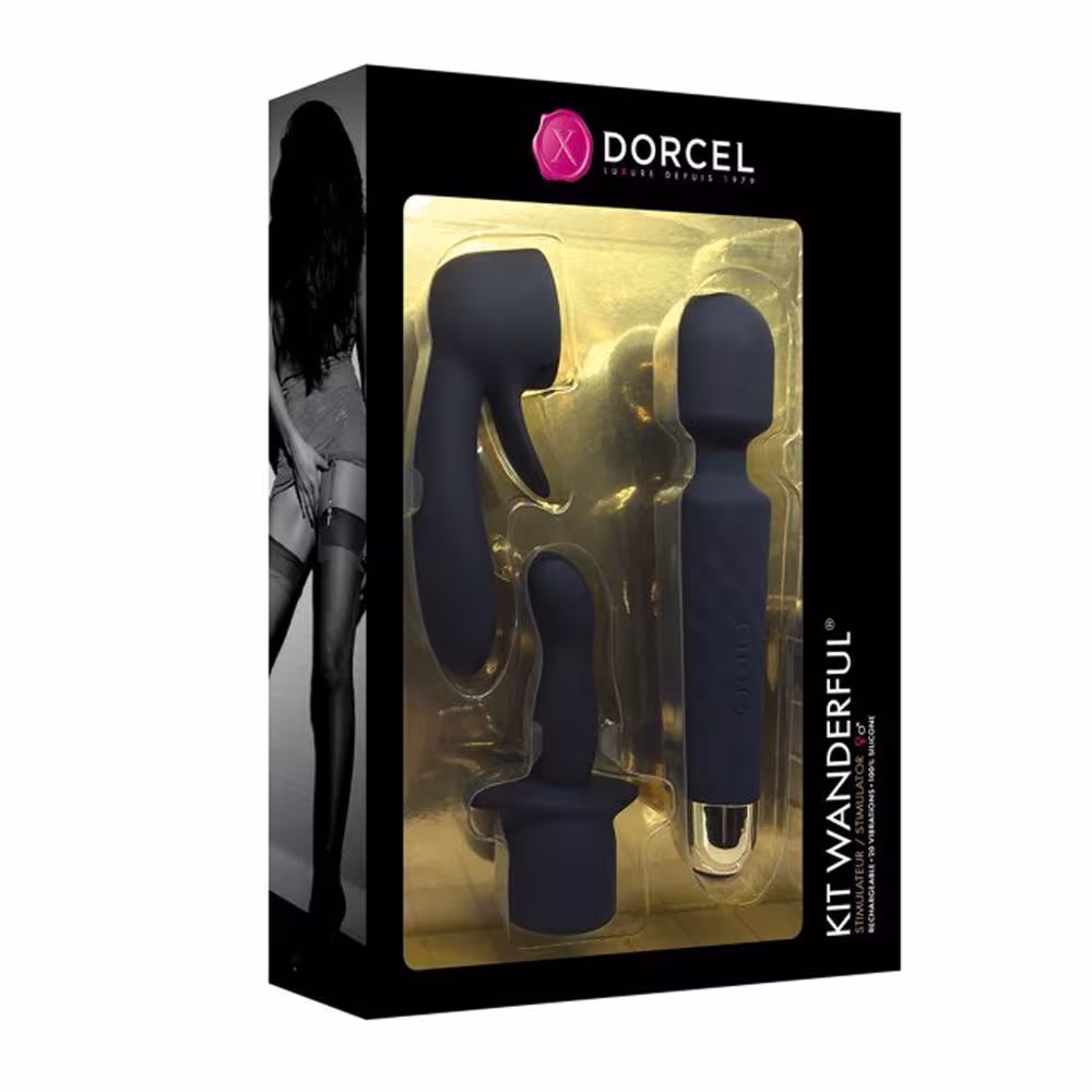 Мінівібромасажер Dorcel Kit Wanderful з насадками (анальна і вагінальна), водонепроникний — фото 10