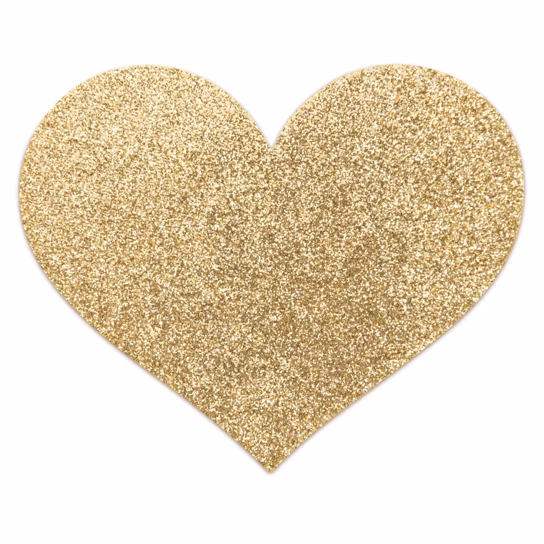Пестіс - стикини Bijoux Indiscrets - Flash Heart Gold, наклейки на соски — фото 2
