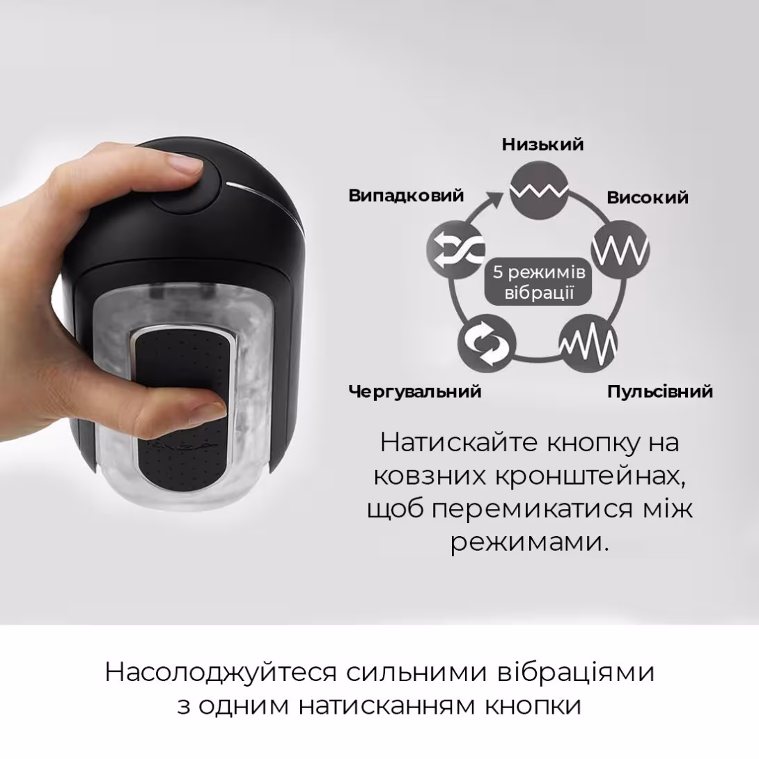 Вібромастурбатор Tenga Flip Zero Electronic Vibration Black, змінна інтенсивність, розкладний — фото 4
