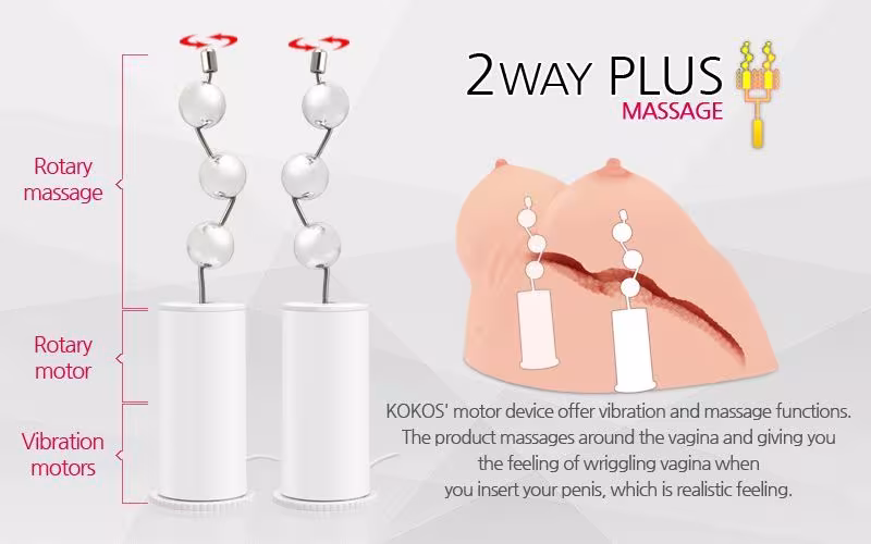 Мастурбатор Kokos Juilana Breast 2WayPlus з функцією масажу та вібрацією — фото 6