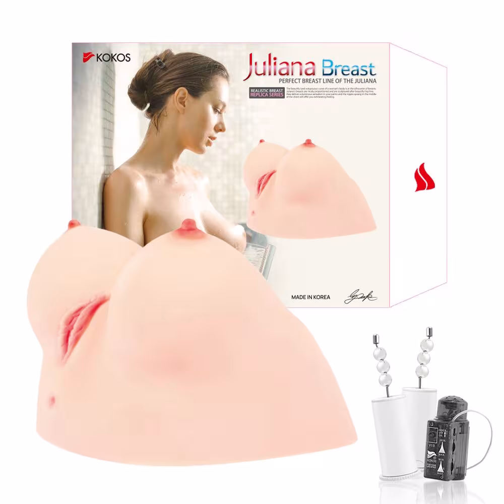 Мастурбатор Kokos Juilana Breast 2WayPlus з функцією масажу та вібрацією — фото 7