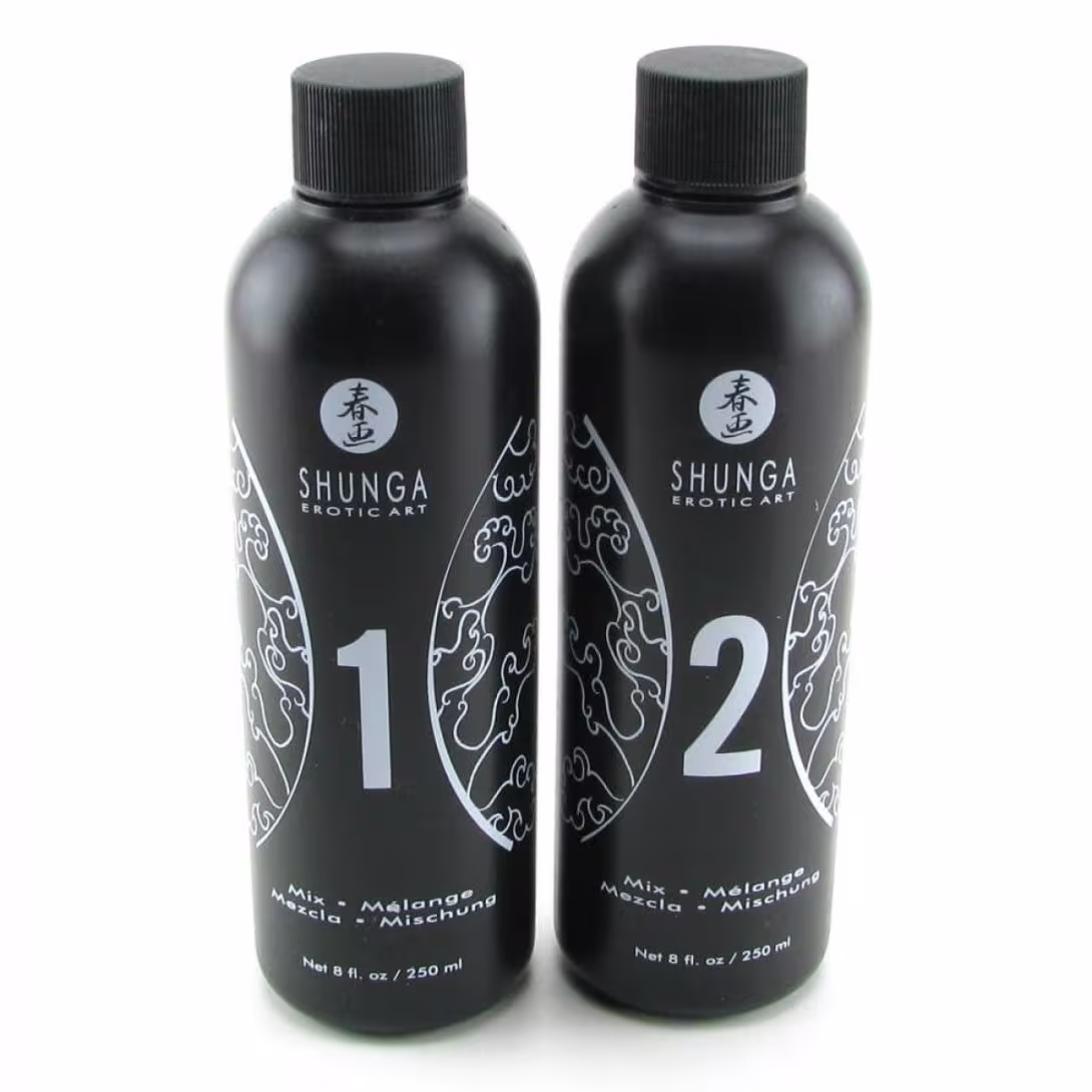 Гель для NURU-масажу Shunga Oriental Body-to-Body – Melon Mango (2 x 225 мл) плюс простирадло — фото 2
