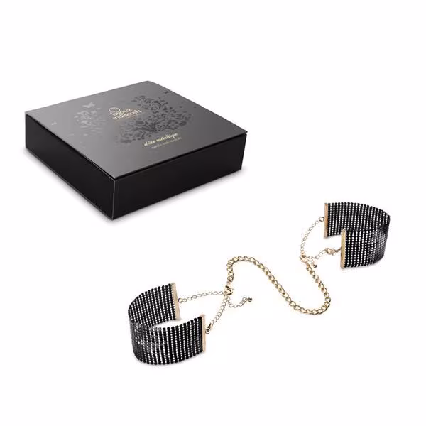 Наручники Bijoux Indiscrets Desir Metallique Handcuffs - Black, металеві, стильні браслети — фото 4