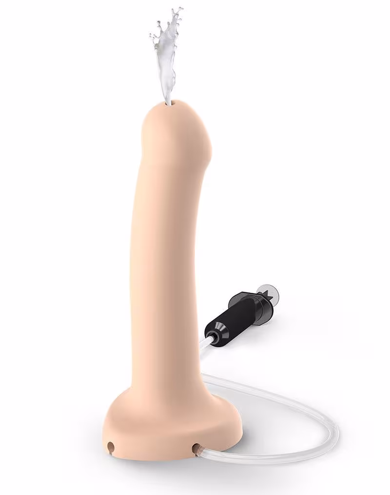 Фалоімітатор, що кінчає Strap-On-Me Dildo Cum Flesh, діаметр 3,6 см, силікон, насадка для страпону — фото 2