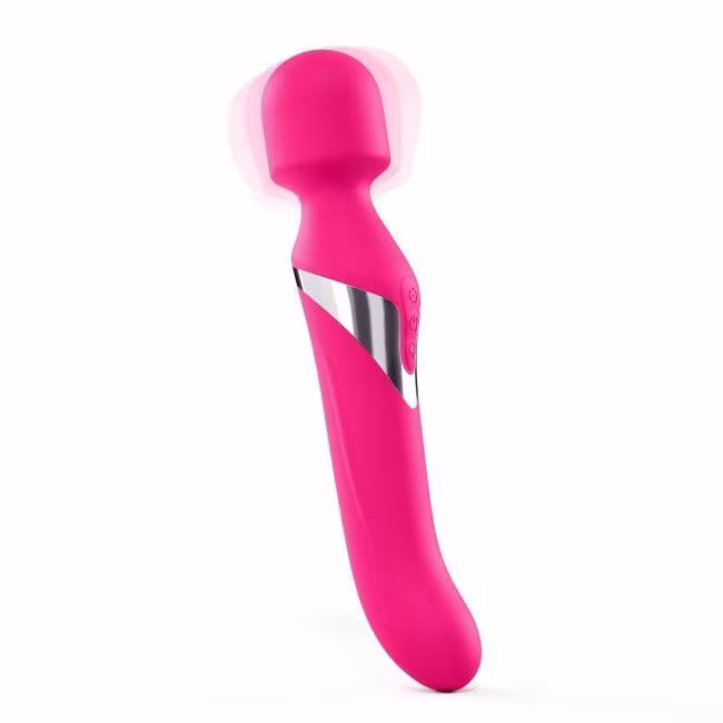 Вібромасажер 2в1 Dorcel Dual Orgasms Magenta класичний масажер і вібратор з перлинним масажем — фото 2