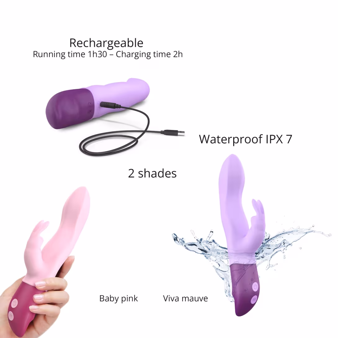 Вібратор-кролик Love To Love Hello Rabbit Violet з гнучким стовбуром і стимуляцією точки G, 2 мотори — фото 5