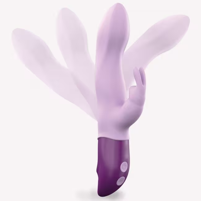 Вібратор-кролик Love To Love Hello Rabbit Violet з гнучким стовбуром і стимуляцією точки G, 2 мотори — фото 3