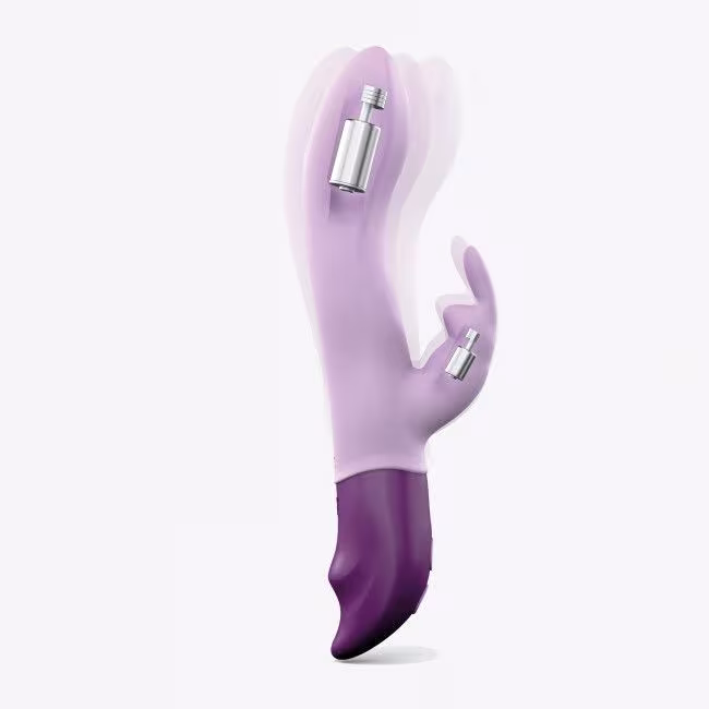 Вібратор-кролик Love To Love Hello Rabbit Violet з гнучким стовбуром і стимуляцією точки G, 2 мотори — фото 2
