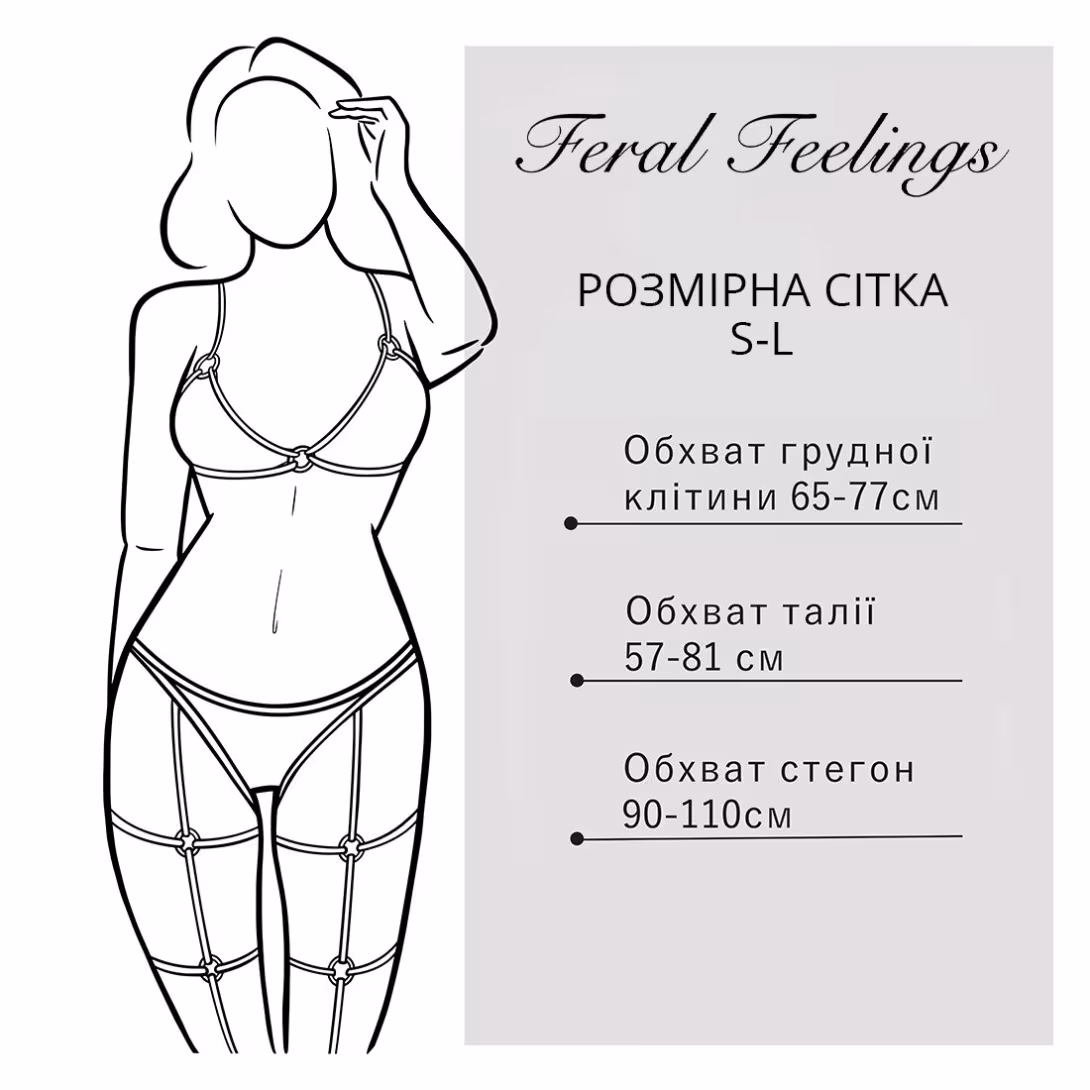 Портупея на груди Feral Feelings - Harness Top, натуральна шкіра, колір червоний — фото 4