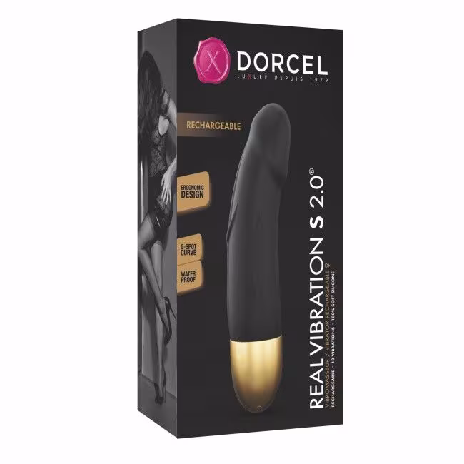 Вібратор Dorcel Real Vibration S Gold 2.0, діаметр 3,7см, перезаряджуваний, для точки G — фото 4