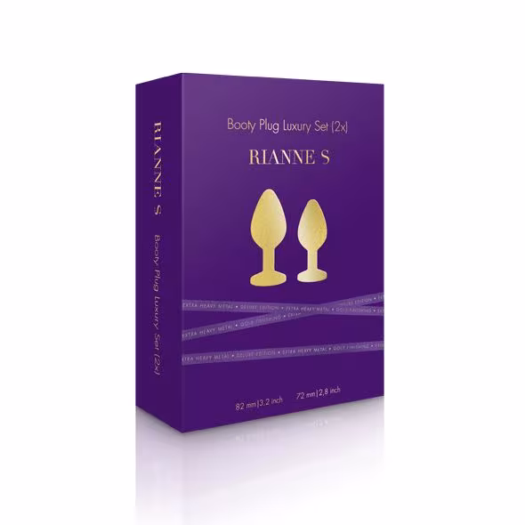 Набір металевих анальних пробок із кристалом RIANNE S – Booty Plug Luxury Set, діаметр 3 та 3,5 см — фото 2