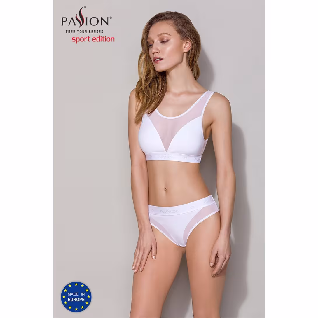 Трусики з прозорою вставкою Passion PS002 PANTIES S, white — фото 3