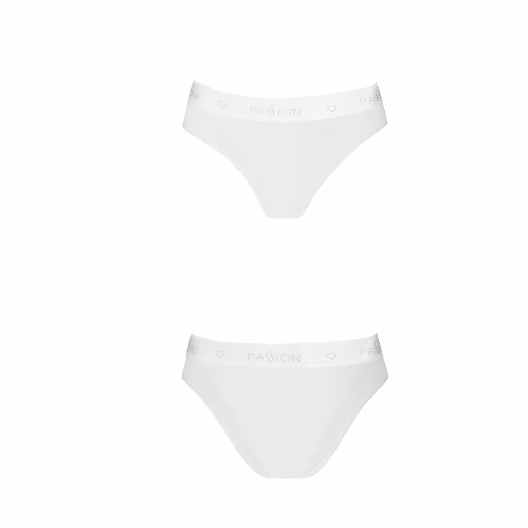 Трусики з прозорою вставкою Passion PS002 PANTIES XL, white — фото 4
