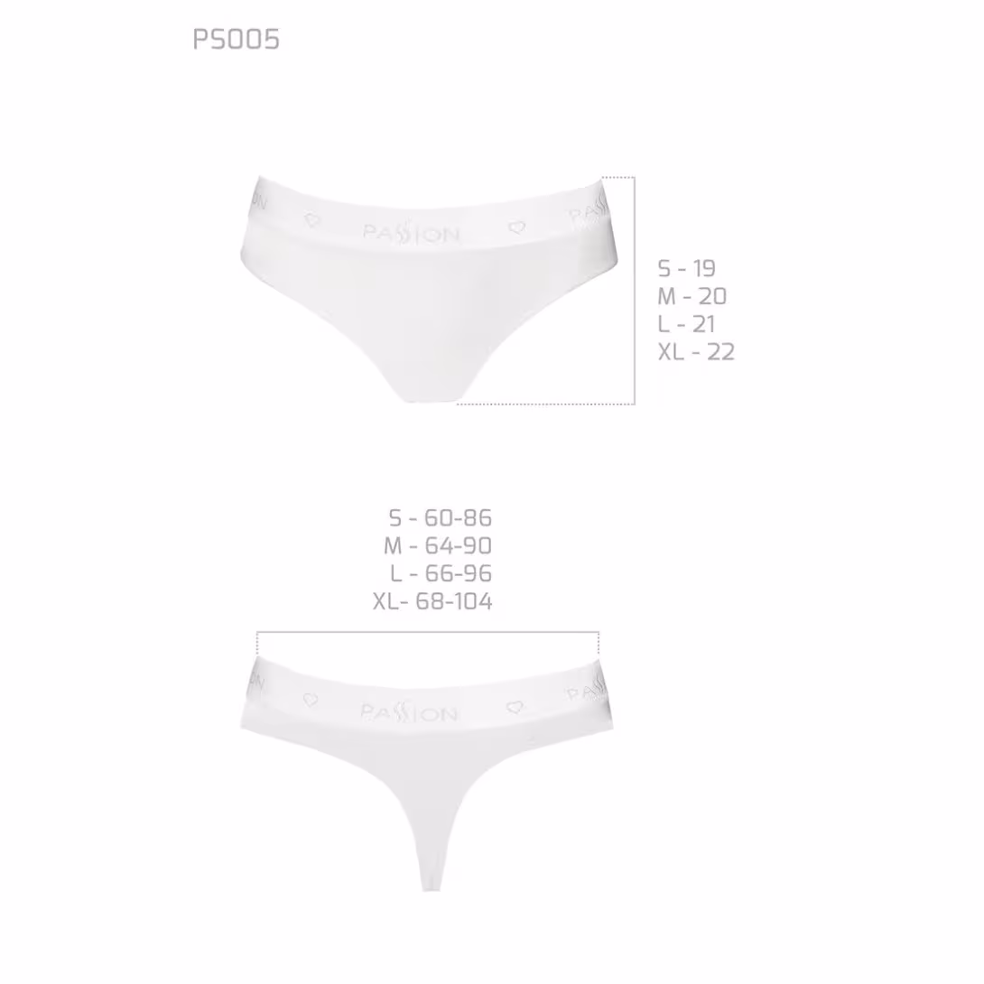 Трусики-бразиліана з бавовни Passion PS005 PANTIES L, white — фото 6