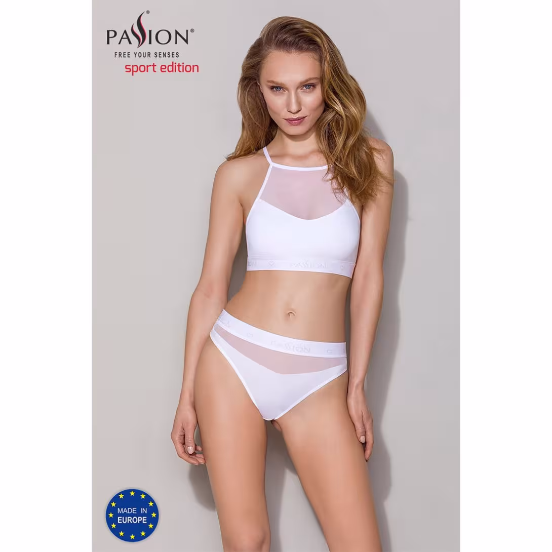 Трусики з прозорою вставкою Passion PS006 PANTIES S, white — фото 3