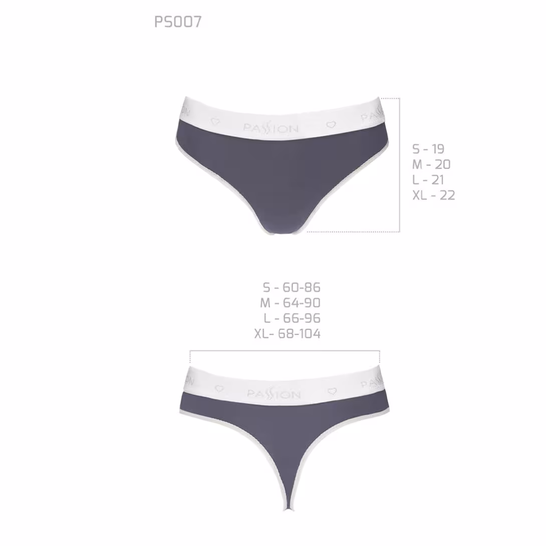 Спортивні трусики-стрінги Passion PS007 PANTIES S, dark grey — фото 5