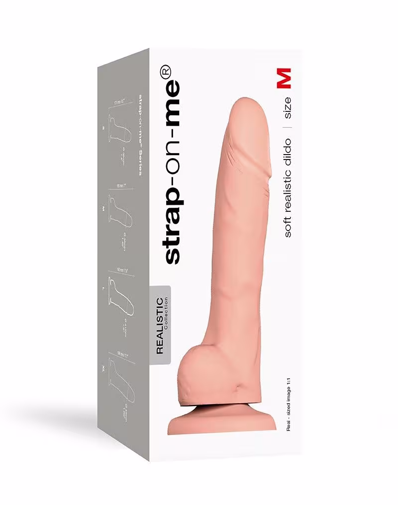 Реалістичний фалоімітатор Strap-On-Me SOFT REALISTIC DILDO Vanilla - Size M — фото 3