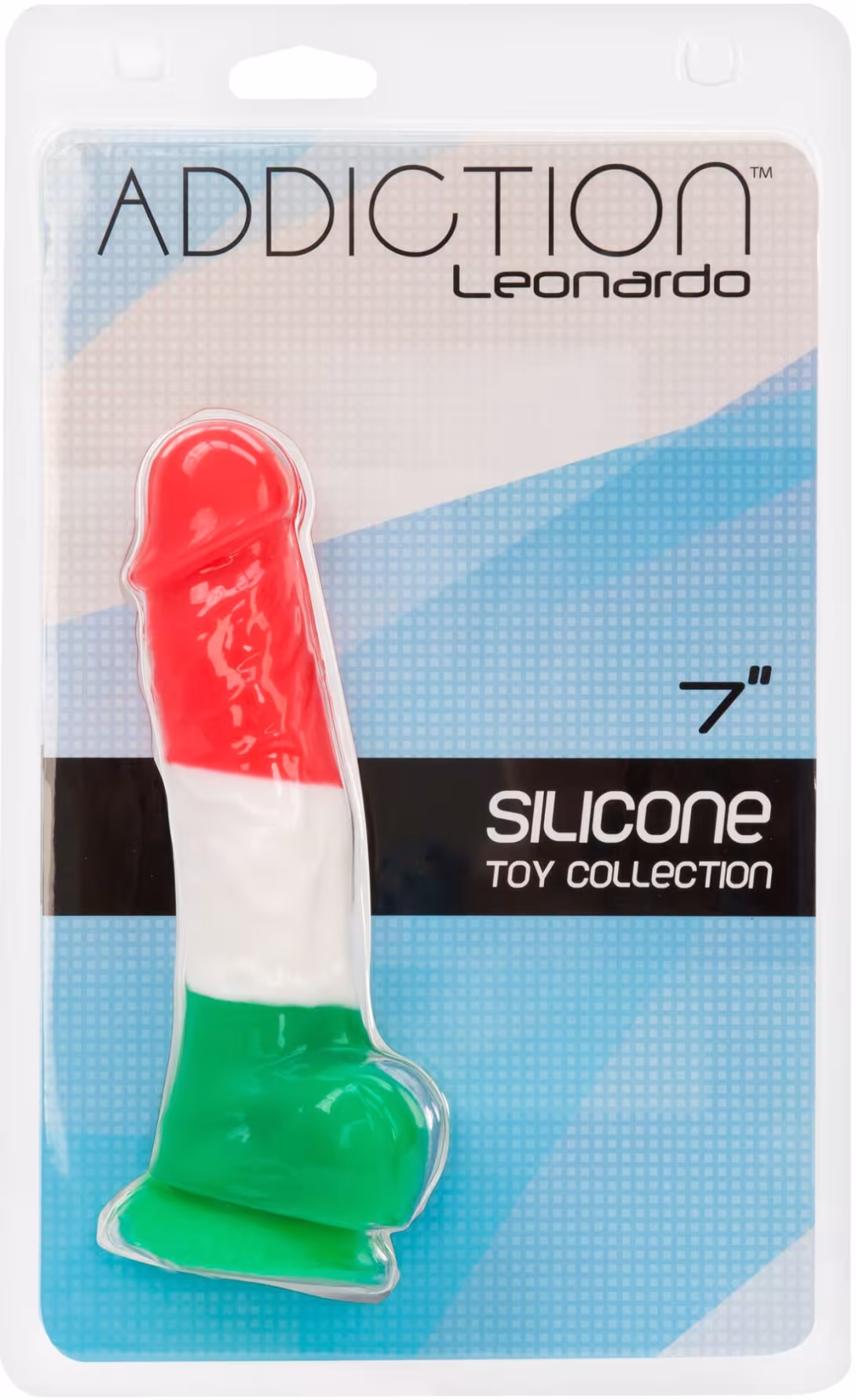 Кольоровий фалоімітатор ADDICTION - LEONARDO - 7 "- 3 COLOURS, 17,8 см, силікон, вібропуля в подарун — фото 5