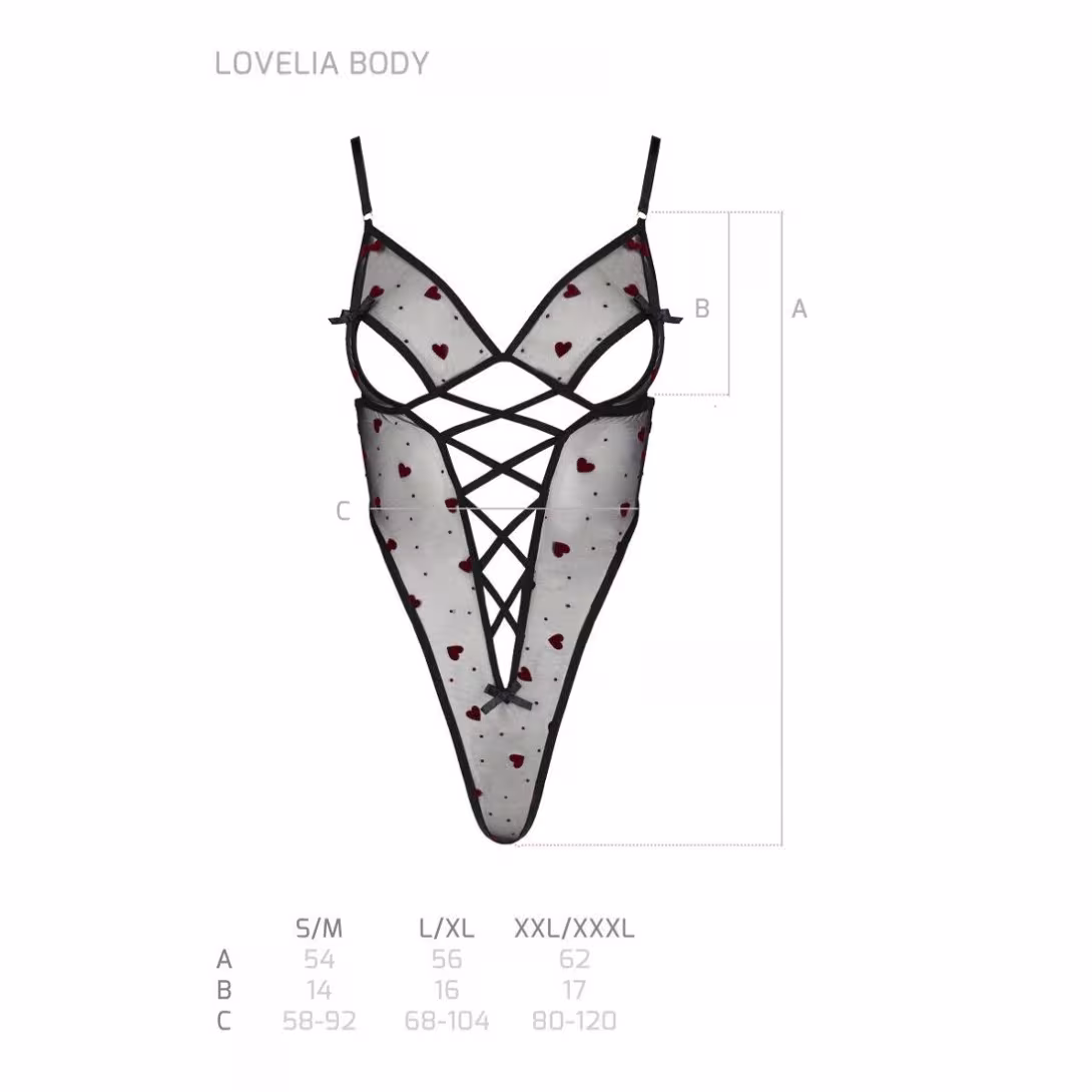 Еротичний боді з малюнком Passion LOVELIA BODY S/M, black — фото 7