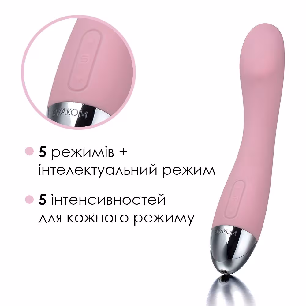 Вібратор для точки G з інтелектуальним режимом Svakom Amy Pale Pink — фото 3